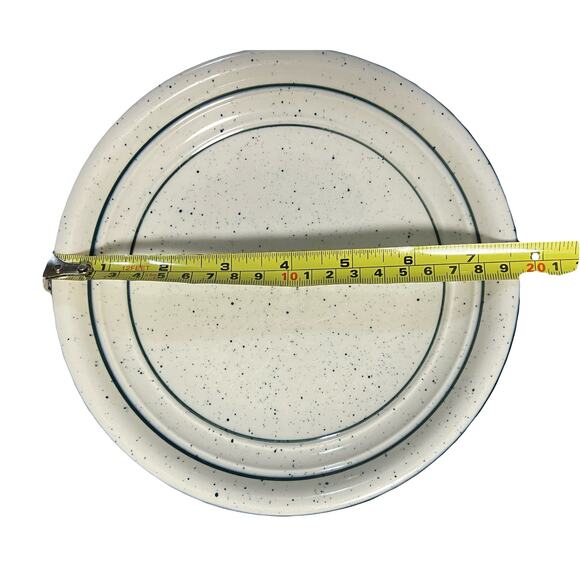 Tienshen Country Crock 8" Salad Plate Green Crock Flecks Vintage Discontinued - Picture 4 of 6